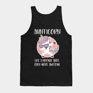 Aunticorn like a normal Aunt Dabbing Unicorn Tank Top